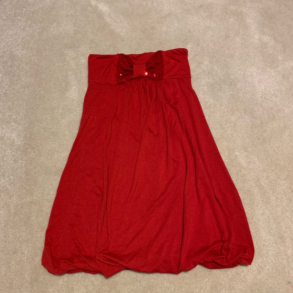 NWT Wet Seal Red sequin bow tube dress
